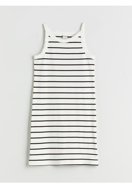 Yeni Sezon Bisiklet Yaka Çizgili Kız Çocuk Elbise modelleri