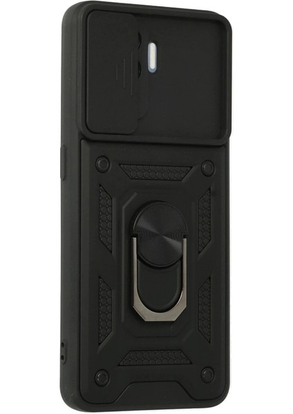 Oppo Reno 5 Lite Kılıf Pars Lens Yüzüklü Silikon - Siyah modelleri