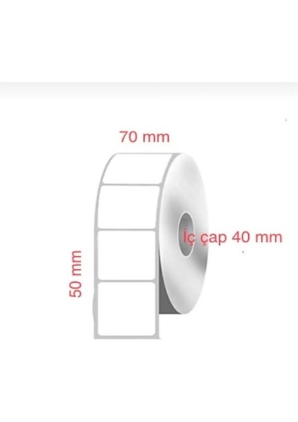 Boş Yapışkanlı Kuşe Barkod Etiketi 70MM x 50MM