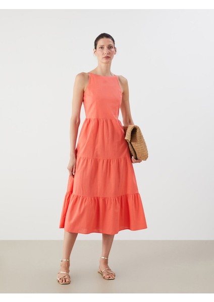 Yeni Sezon Bisiklet Yaka Askılı Katkat Elbise