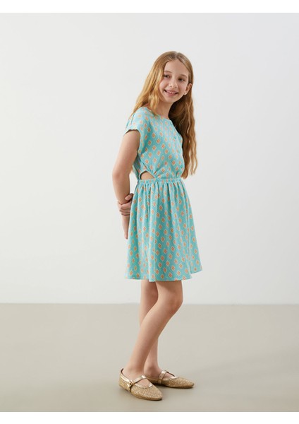 Yeni Sezon Bisiklet Yaka Çiçekli Kız Çocuk Elbise fiyatları