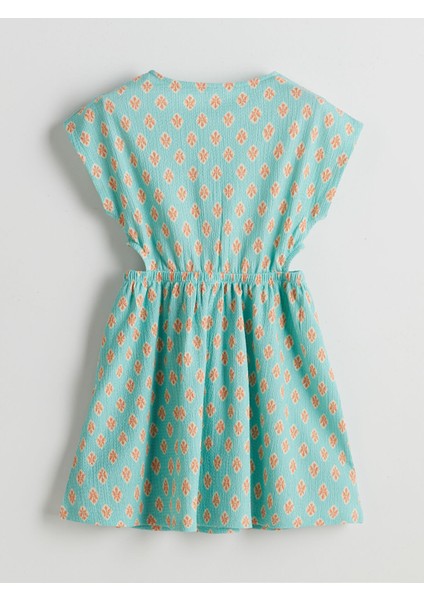 Yeni Sezon Bisiklet Yaka Çiçekli Kız Çocuk Elbise fırsatları