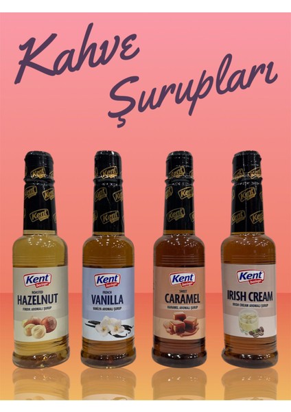 Boringer Lezzetli Tatlar Serisi Karamel - Vanilya - Irish - Hazelnut Kahve Şurupları 4 Lü