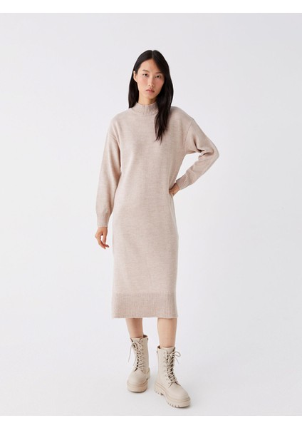 Yeni Sezon Yarım Balıkçı Yaka Kadın Triko Elbise modelleri