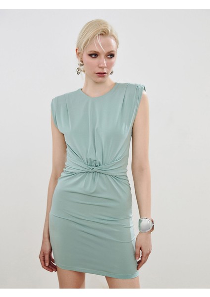 Yeni Sezon Bisiklet Yaka Büzgülü Mini Elbise fiyatları