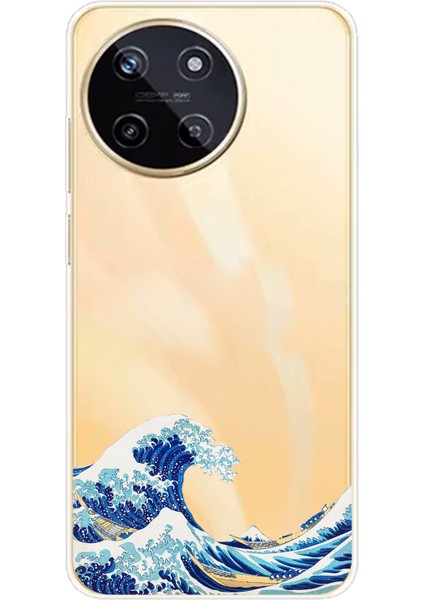 Realme 11 4g Uyumlu Kanagawa Oki Nami Ura Dalgası Tasarımlı Baskılı Silikon Kılıf