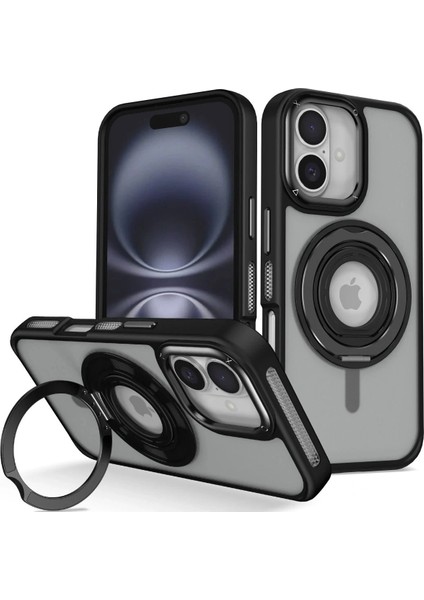 iPhone 16 Banza Magsafe Standlı Kapak - Siyah