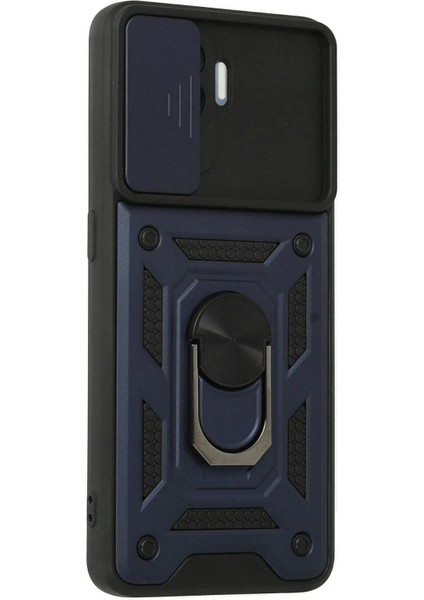 Oppo Reno 5 Lite Kılıf Pars Lens Yüzüklü Silikon - Lacivert modelleri