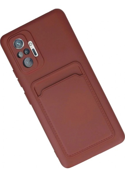 Xiaomi Redmi Note 10 Pro Kılıf Kelvin Kartvizitli Silikon - Bordo modelleri