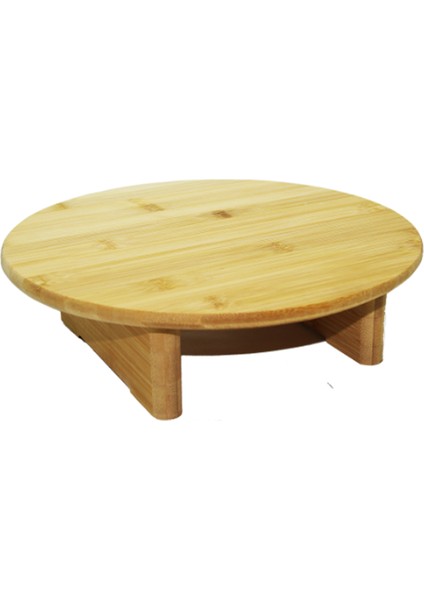 Ahşap Kesim Tahtası Panosu 30 Cm. Yuvarlak Bambu Ayaklı ROYALEKS-10506
