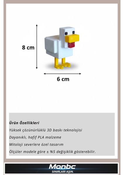 Minecraft Tavuk 3D Tasarım Dekoratif Biblo, Hediyelik ve Ev Ofis Için Şık Aksesuar fırsatları