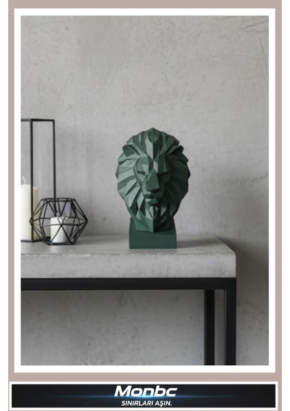 Geometrik Aslan Büstü 3D Tasarım Dekoratif Biblo, Hediyelik ve Ev Ofis Için Şık Aksesuar modelleri