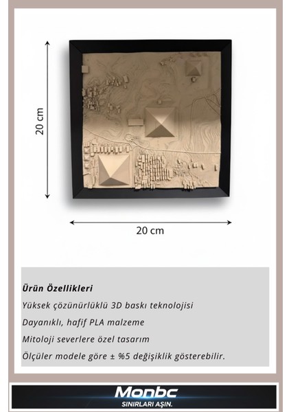 Giza Piramitleri Topografik Tablo 3D Tasarım Dekoratif Biblo, Hediyelik ve Ev Ofis Için Şık Aksesuar fırsatları