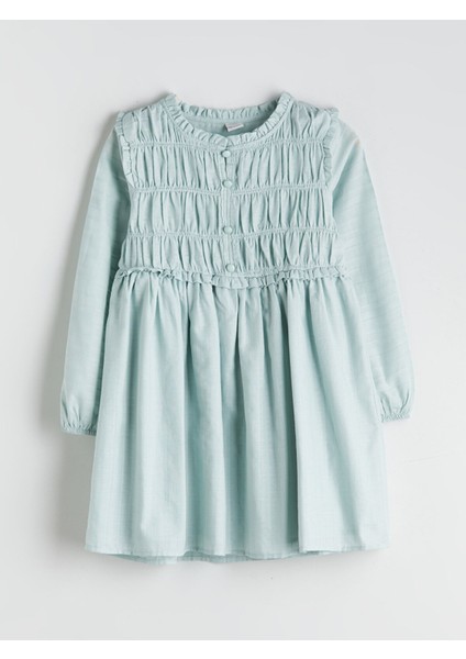 Yeni Sezon Bisiklet Yaka Kız Çocuk Elbise