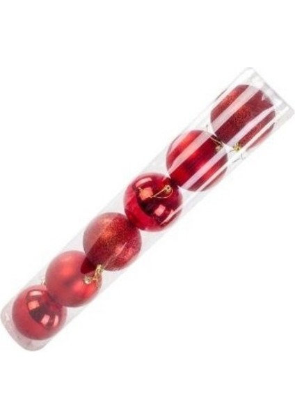 6 Adet Kırmızı Yılbaşı Çam Ağacı Topu Noel Ağaç Süsü fırsatları