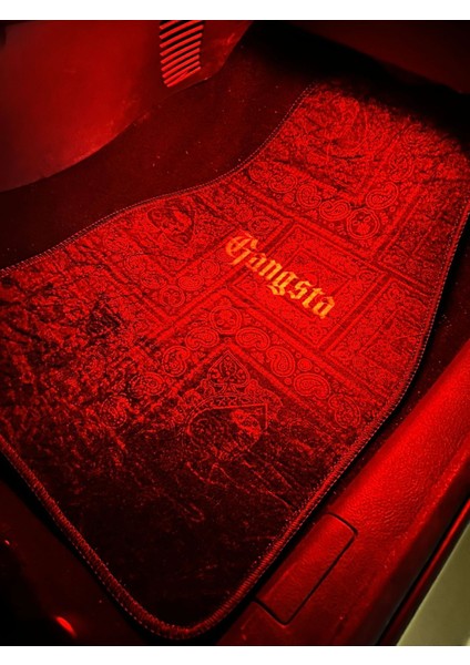 Sokak Tarzı "gangsta" Yazılı Bandana (Paisley) Desenli Halı Oto Dekor Paspas