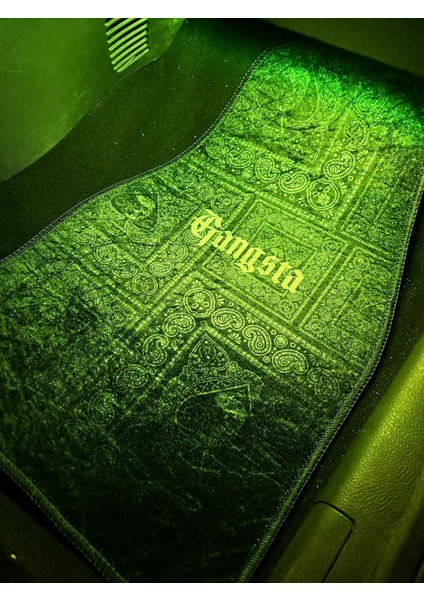 Sokak Tarzı "gangsta" Yazılı Bandana (Paisley) Desenli Halı Oto Dekor Paspas