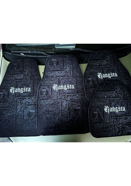 Sokak Tarzı "gangsta" Yazılı Bandana (Paisley) Desenli Halı Oto Dekor Paspas
