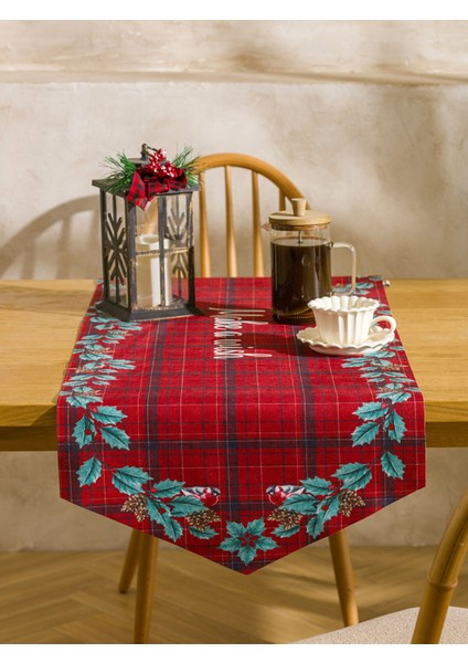 Yeni Sezon Ekose Desenli Baskılı Runner 50X140 cm modelleri