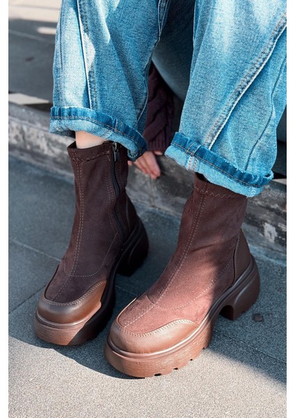 Gariel Kadın Kalın Taban Bot Acıkahve Süet indirimleri