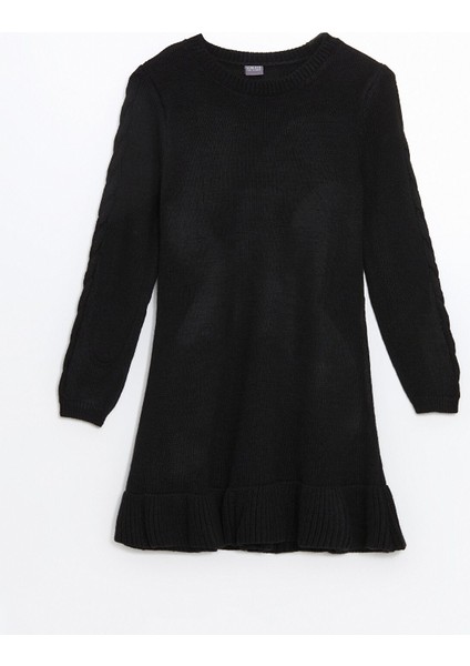 Yeni Sezon Bisiklet Yaka Kız Çocuk Triko Elbise