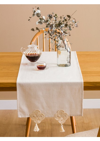 Yeni Sezon Dantelli Püsküllü Runner 45X150 cm fiyatları