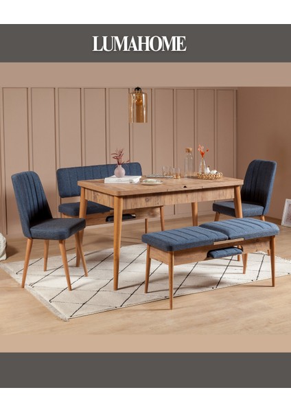 Gordes Atlantik-Lacivert Extra Yemek Masası Takımı