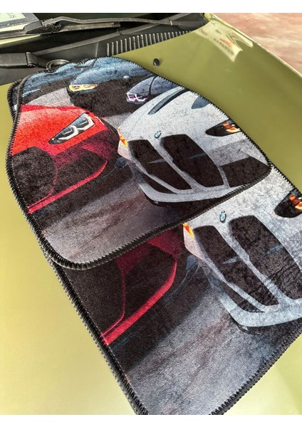 Kaymaz Tabanlı, Özel Dijital Baskılı Halı Dekor Paspas Seti- Oto Aksesuar fiyatları