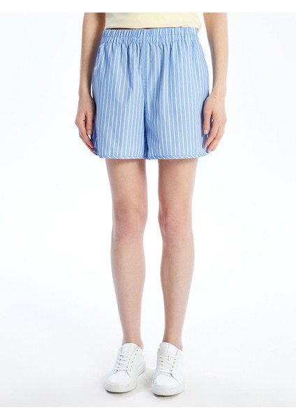 Yeni Sezon Beli Lastikli Çizgili Kadın Şort fiyatları