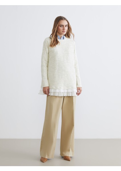 Yeni Sezon Bisiklet Yaka Dokulu Kadın Tunik fiyatları