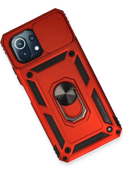 Xiaomi Mi 11 Lite Kılıf Pars Lens Yüzüklü Silikon - Kırmızı modelleri