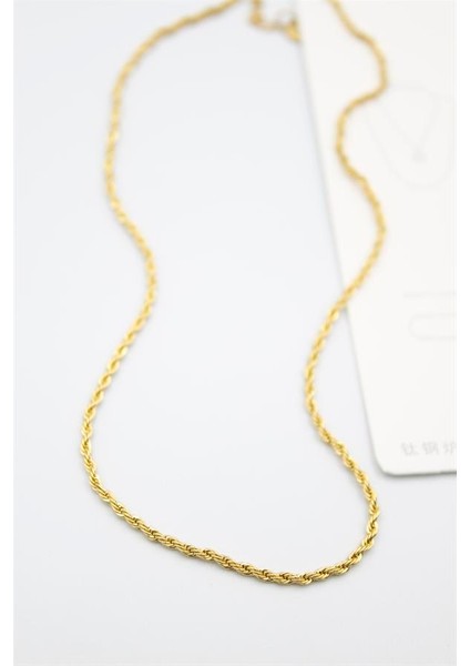 Burgu Zincir Kolye 60CM-3MM - Altın