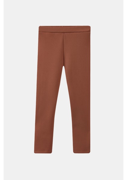 Kahverengi Kız Çocuk Içi Peluş Extra Kalın Kışlık Tayt