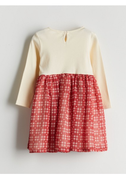 Yeni Sezon Bisiklet Yaka Çiçekli Kız Çocuk Kaşkorse Elbise modelleri