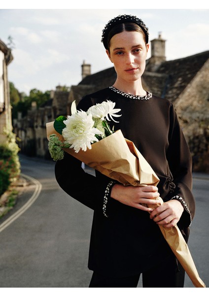 Yeni Sezon Taşlı Büzgülü Kadın Tunik