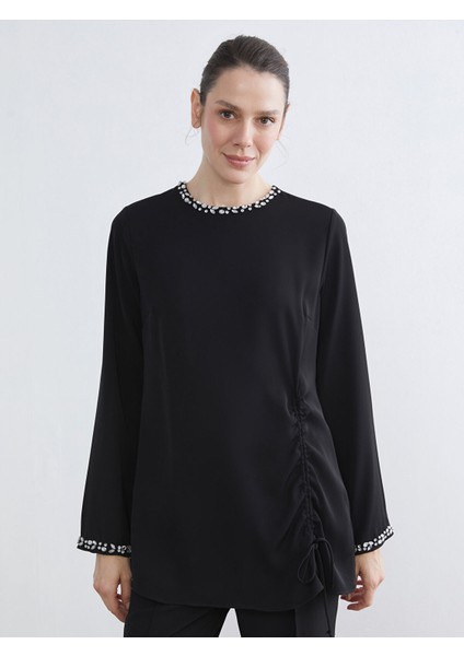 Yeni Sezon Taşlı Büzgülü Kadın Tunik modelleri