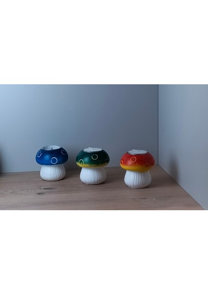 3'lü Mantar Mumluk Şamdan Seti Dekorasyon Parti Süsü Tealihgt fırsatları