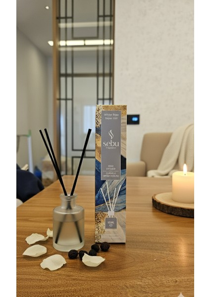 Beyaz Gül Oda Kokusu Bambu Çubuklu modelleri