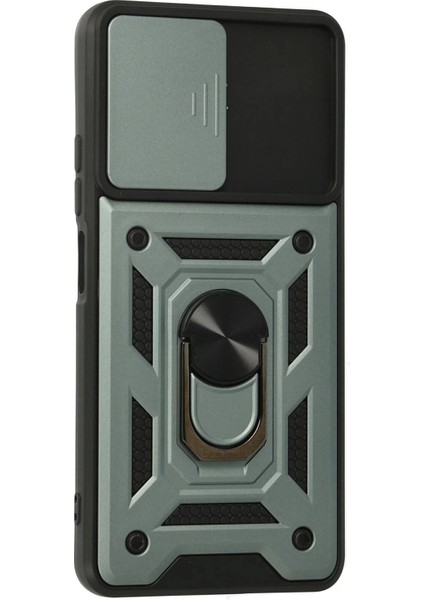 Xiaomi Poco F3 Kılıf Pars Lens Yüzüklü Silikon - Yeşil modelleri