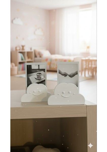 Küçük Bulutlar Büyük Anılar Gülen Bulutlar Anılarınızı Taşıyor Sevimli Fotoğraf Tutucu Seti (2 Adet) fiyatları