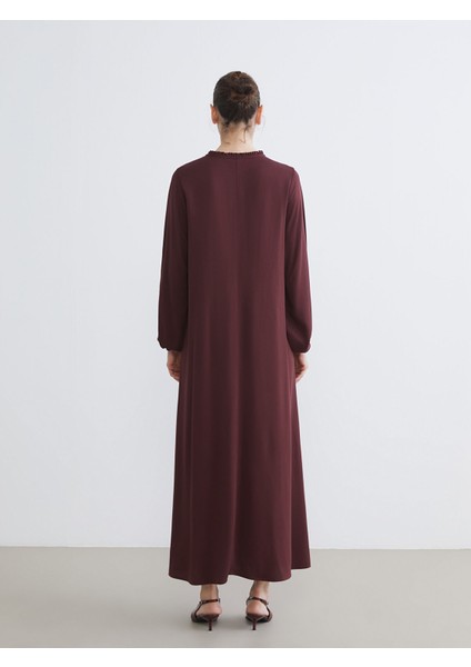 Yeni Sezon Fırfırlı Bisiklet Yaka Pile Detaylı Elbise fırsatları