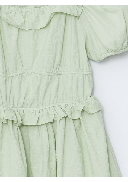 Yeni Sezon Kare Yaka Kız Çocuk Elbise modelleri