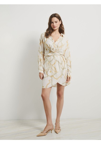 Yeni Sezon Gömlek Yaka Desenli Elbise fiyatları