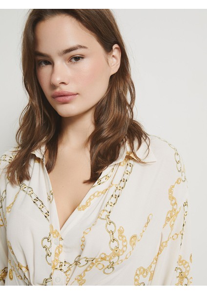 Yeni Sezon Gömlek Yaka Desenli Elbise fırsatları