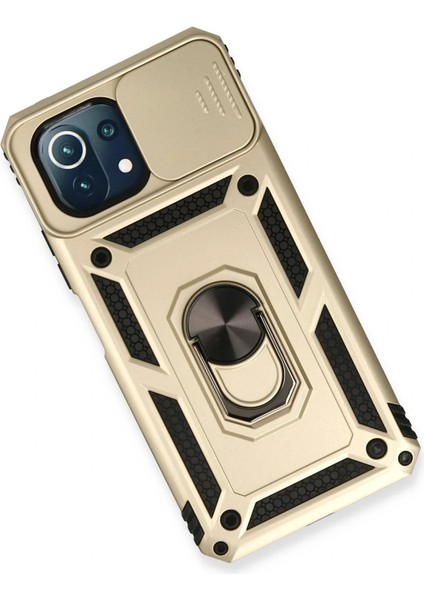 Xiaomi Mi 11 Lite Kılıf Pars Lens Yüzüklü Silikon - Gold modelleri
