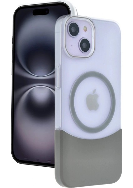Apple iPhone 15 Velar Magsafe Kapak - Natural Grey