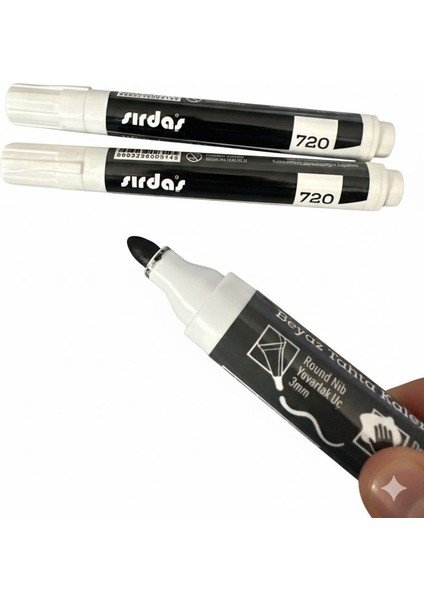 Siyah Renk Beyaz Tahta Kalemi 3 Lü