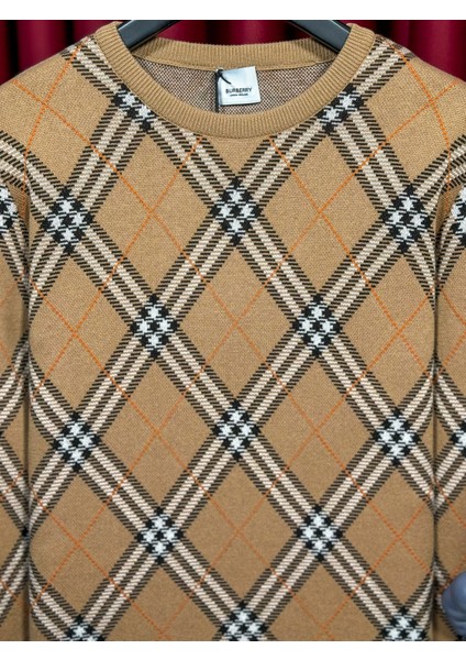 Desenli Kahverengi Erkek Pamuk Triko Kazak - Estetik ve Zarif fırsatları