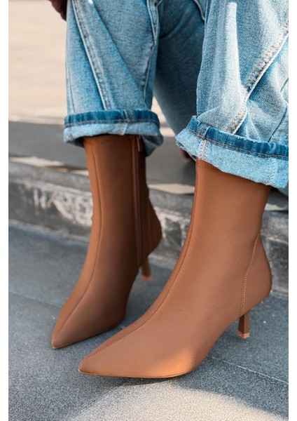 Evelin Kadın Dalgıç Ince Topuklu Bot Taba fiyatları