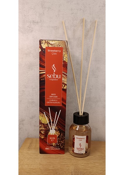 Çilek Ortam Kokusu Bambu Çubuklu